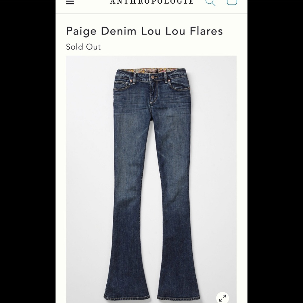 Brand new Paige denim Lou Lou from anthropology 28